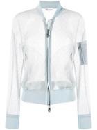 Red Valentino Point D'esprit Tulle Bomber Jacket - Blue