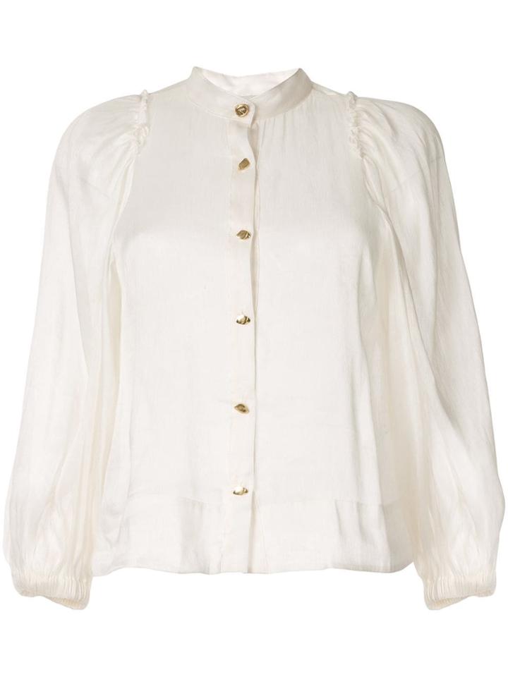 Aje Jasmin Pleated Blouse - White