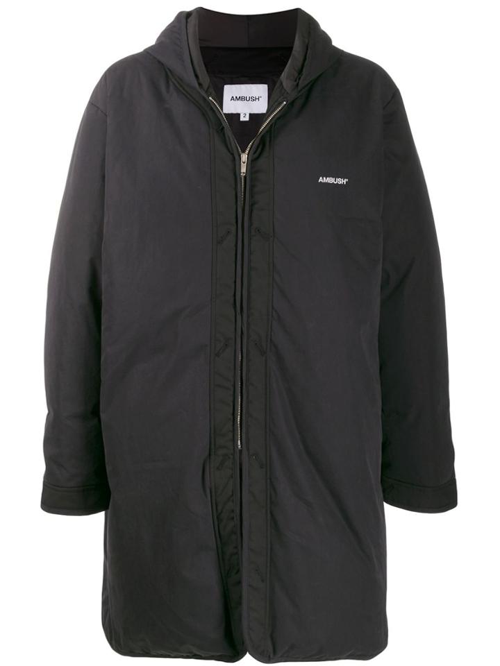 Ambush Oversized Hooded Coat - Black