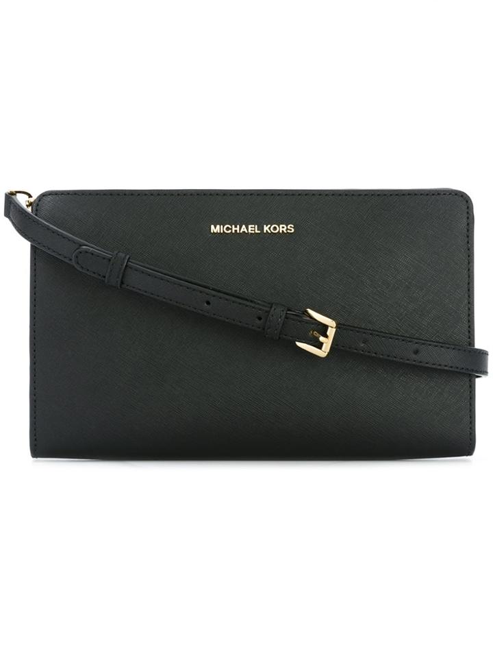 Michael Michael Kors 'jet Set Travel' Convertible Clutch - Black