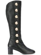 Chloé Black Leather Orlando 55 Knee High Boots
