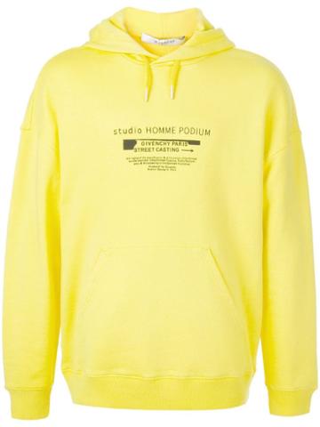 Givenchy Street Casting Logo Print Hoodie - Yellow