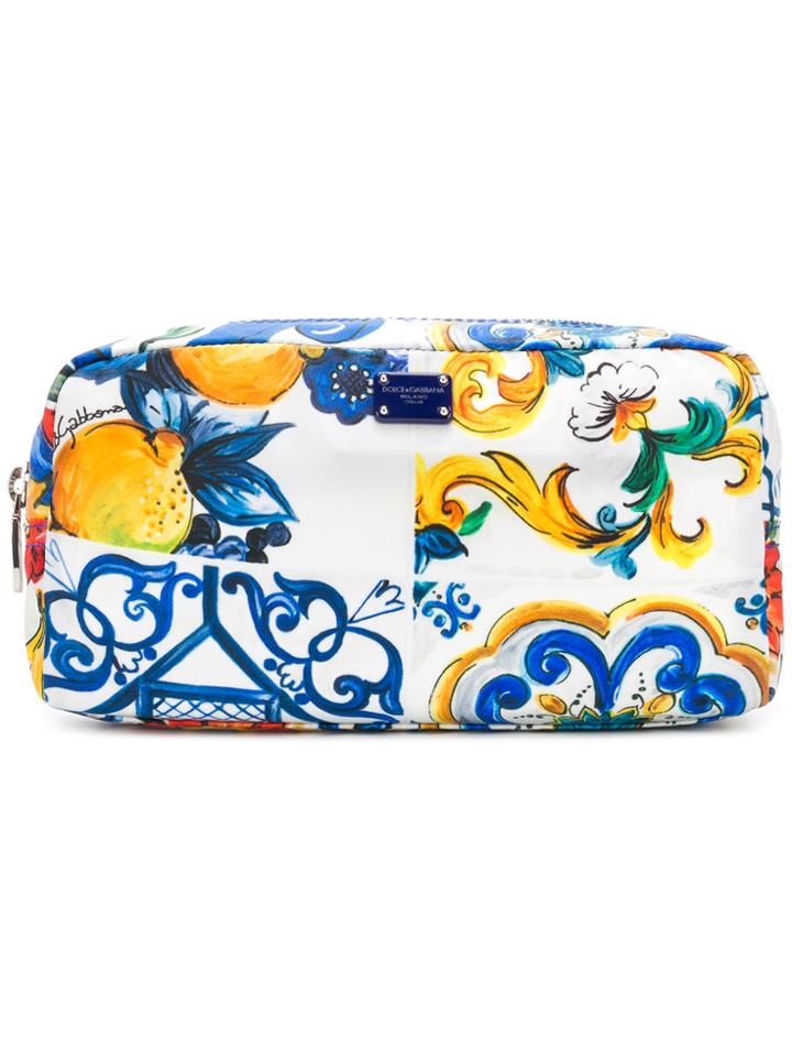 Dolce & Gabbana Printed Makeup Bag - White