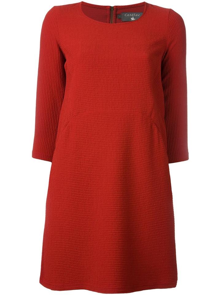 Cotélac Shortsleeved Shift Dress, Women's, Size: 1, Red, Polyester