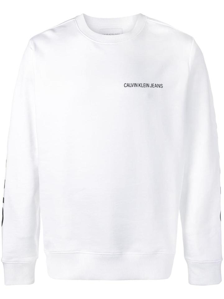 Calvin Klein Logo Long-sleeve Top - White
