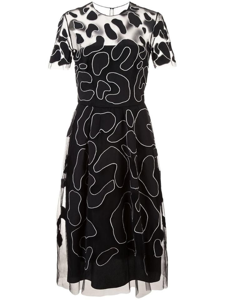 Carolina Herrera Sheer Animal Jacquard Dress - Black