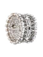 Alberta Ferretti Layered Rhinestone Bracelet - Metallic