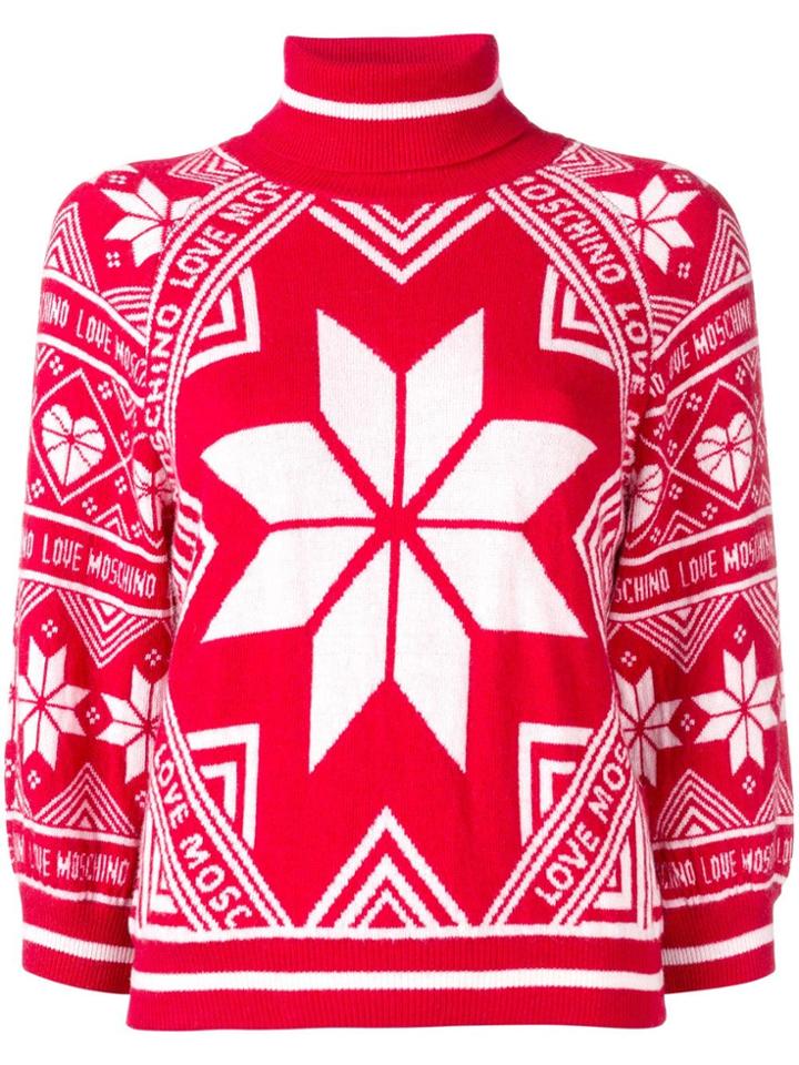 Love Moschino Intarsia Knit Jumper - Red