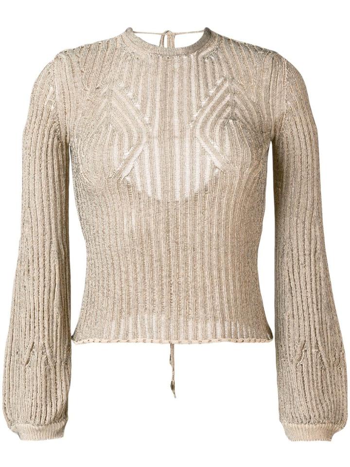 Chloé Open Back Knitted Jumper - Neutrals