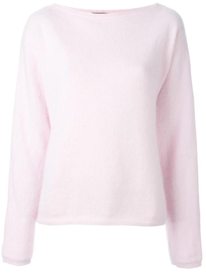 Balmain Boat Neck Jumper, Women's, Size: 40, Pink/purple, Nylon/angora/wool