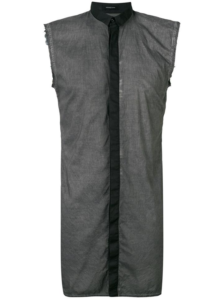 Unconditional Contrast Sleeveless Shirt - Grey