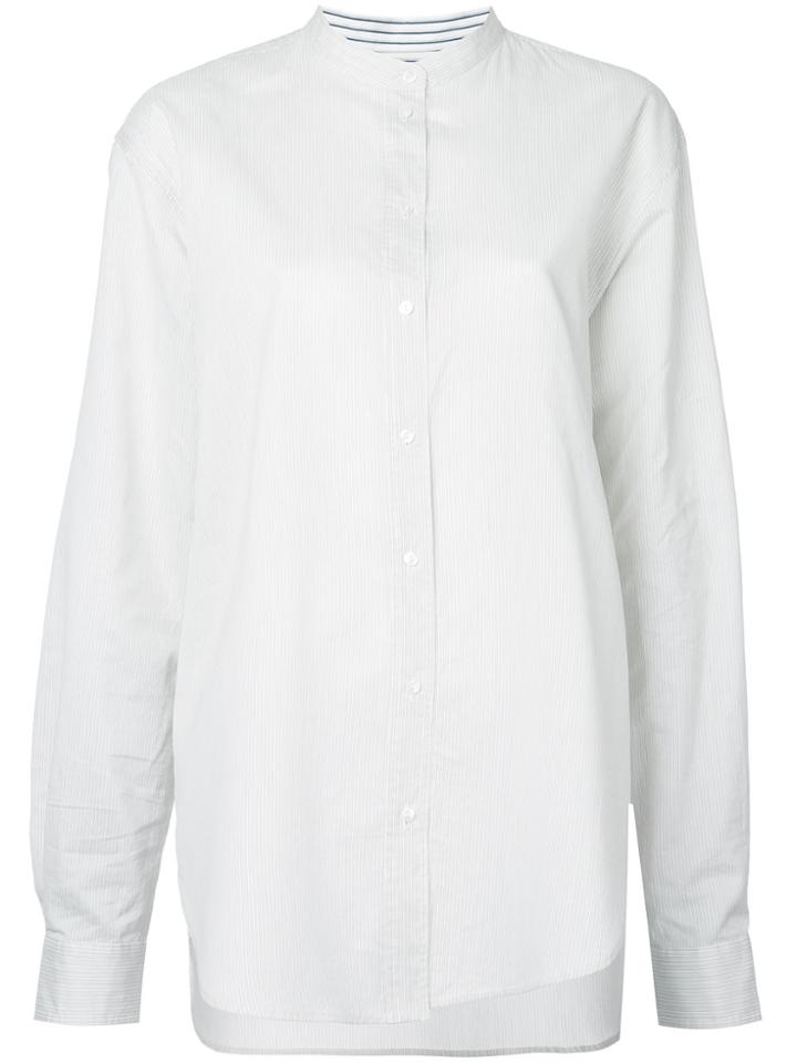 Bassike Collarless Classic Shirt - White