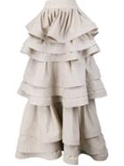Rosie Assoulin Three Layer Ruffle Skirt, Women's, Size: 2, Nude/neutrals, Silk/spandex/elastane/acetate/wool