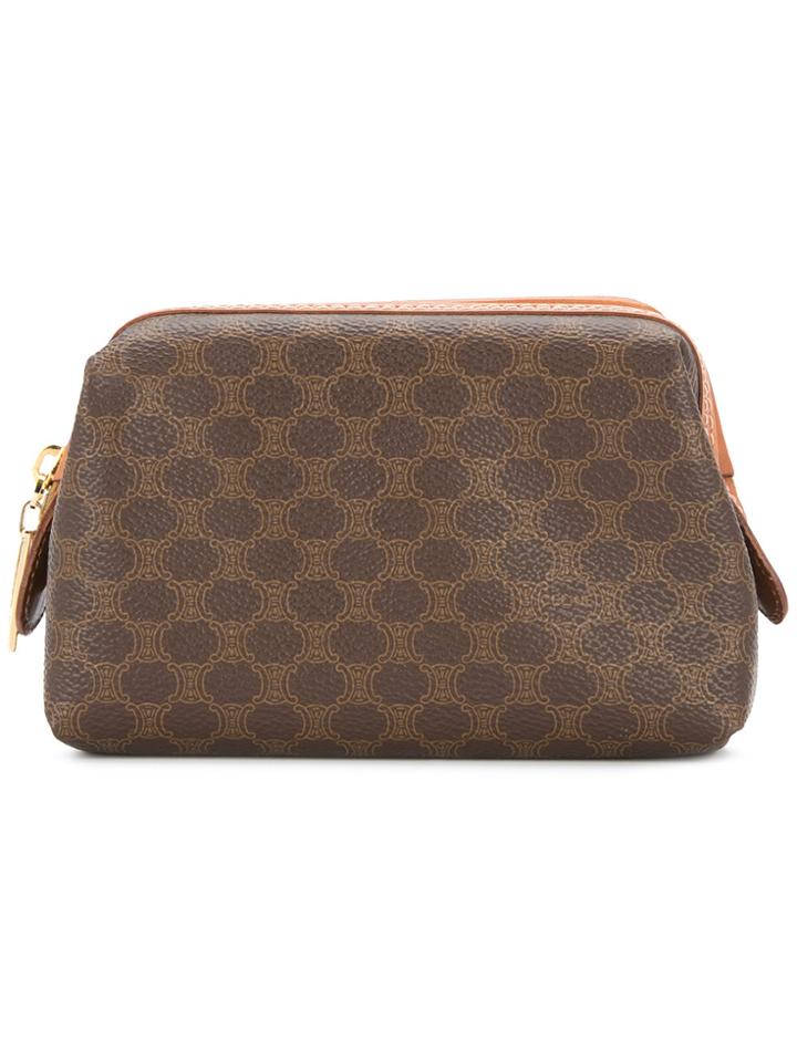 Céline Vintage Macadam Pattern Pouch - Brown
