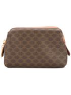 Céline Vintage Macadam Pattern Pouch - Brown