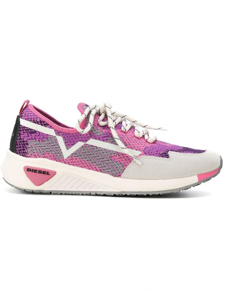 Diesel Lace-up Sneakers - Pink & Purple