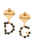 Dolce & Gabbana Gemstone Embellished Dg Earrings - Metallic