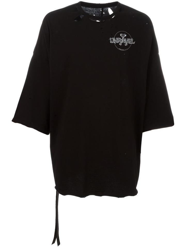 Unravel Project Logo Print T-shirt, Men's, Size: Xs, Black, Cotton