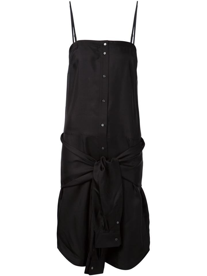T By Alexander Wang Knotted Sleeves Detail Dress