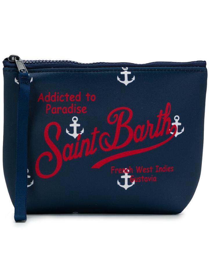 Mc2 Saint Barth Logo Print Wash Bag - Blue