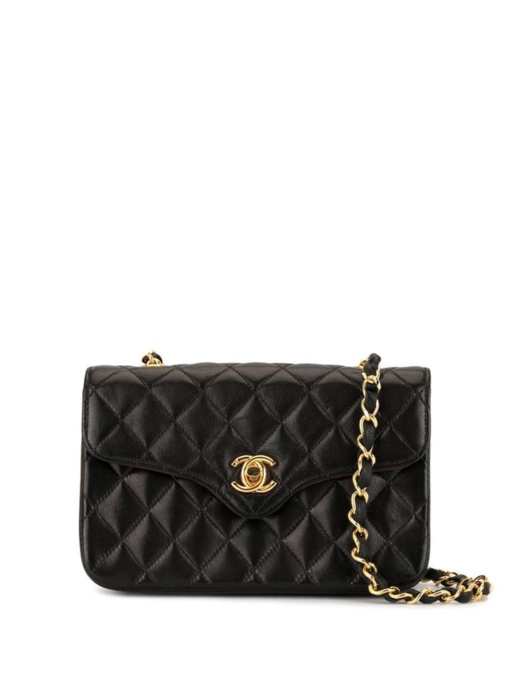 Chanel Pre-owned Mini Diamond Quilt Chain Crossbody Bag - Black