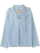 Giorgio Armani Vintage 1980's Denim Tied Hoodie - Blue