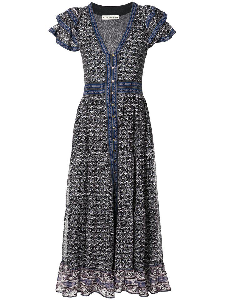 Ulla Johnson Button-front Midi Dress, Women's, Size: 8, Blue, Silk