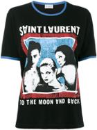 Saint Laurent Rock Print Boyfriend T-shirt - Black