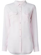 Equipment Chest Pocket Shirt, Women's, Size: Xs, Pink/purple, Silk
