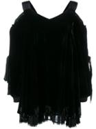 Adam Selman Slit Sleeve Velvet Dress