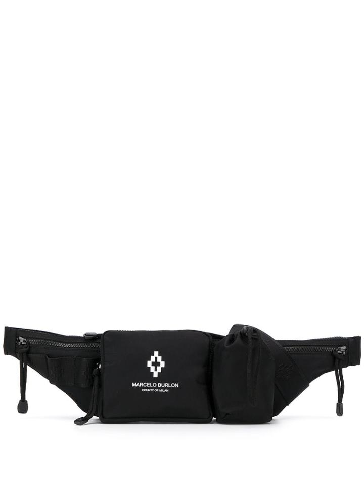 Marcelo Burlon County Of Milan Logo Print Belt Bag - Black