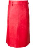 Humanoid Straight Midi Skirt - Red