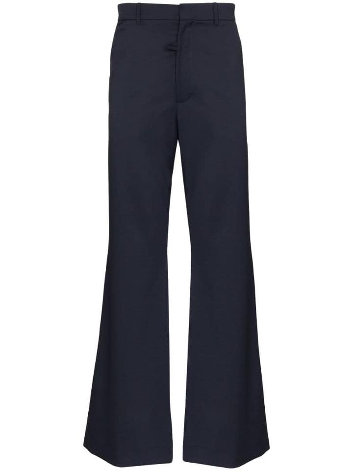 Martine Rose Flared Wool Trousers - Blue