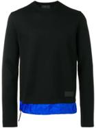 Prada Contrasting Hem Knitted Sweatshirt - Black