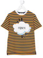 Fendi Kids - Striped T-shirt - Kids - Cotton - 3 Yrs, Blue