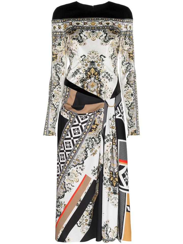 Mary Katrantzou Lewis Floral Print Velvet Dress - Black