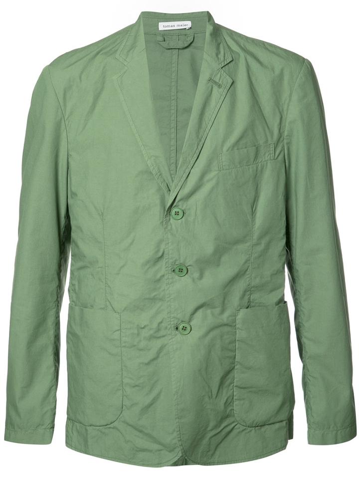 Tomas Maier - Casual Blazer - Men - Cotton/viscose - S, Green, Cotton/viscose