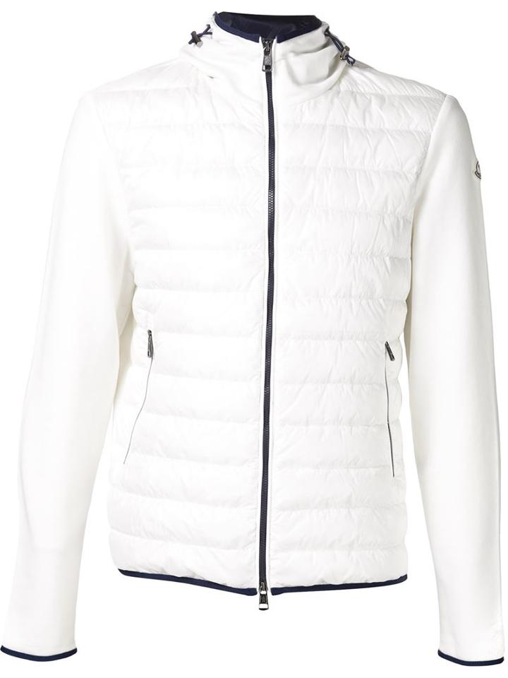 Moncler Padded Front Jacket, Men's, Size: S, White, Polyamide/goose Down/cotton