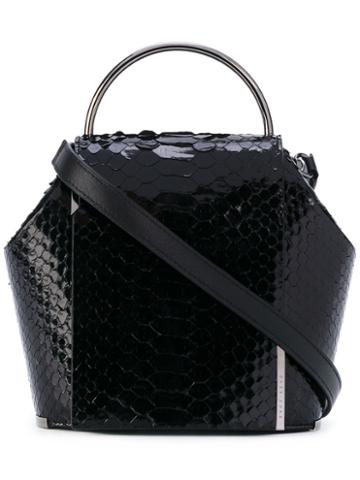 Snakeskin Effect Tote - Women - Leather - One Size, Black, Leather, Onesixone