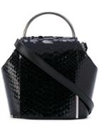 Snakeskin Effect Tote - Women - Leather - One Size, Black, Leather, Onesixone