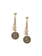 Chanel Pre-owned 5 Drop Earrings - Gold