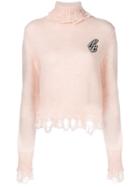 Marco Bologna Frayed Hem Jumper - Pink & Purple