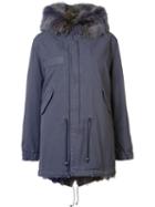Mr & Mrs Italy Flap Pockets Parka Coat, Women's, Size: Small, Pink/purple, Cotton/fox Fur