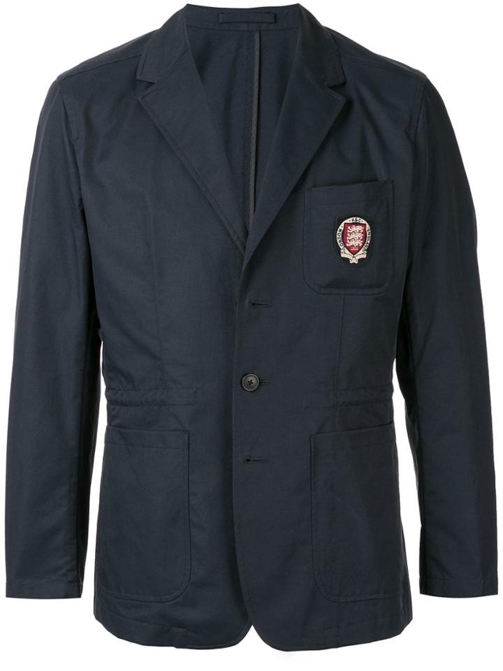 Kent & Curwen Logo Embroidered Blazer - Blue