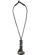 Giorgio Armani Vintage Heart Charm Necklace - Black