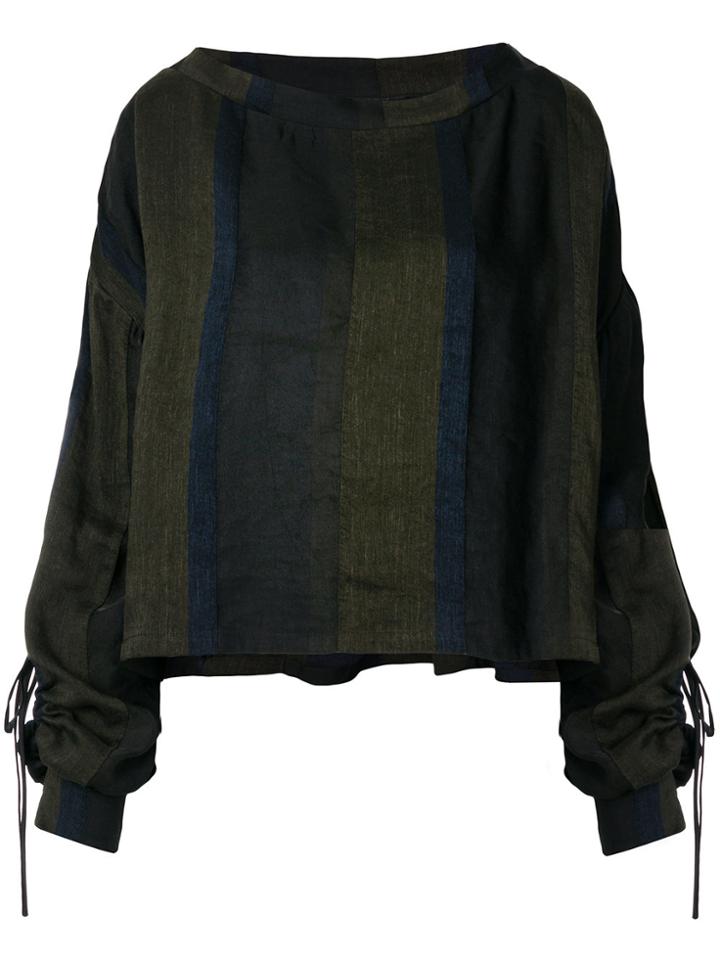 Andrea Ya'aqov Striped Boat Neck Top - Multicolour