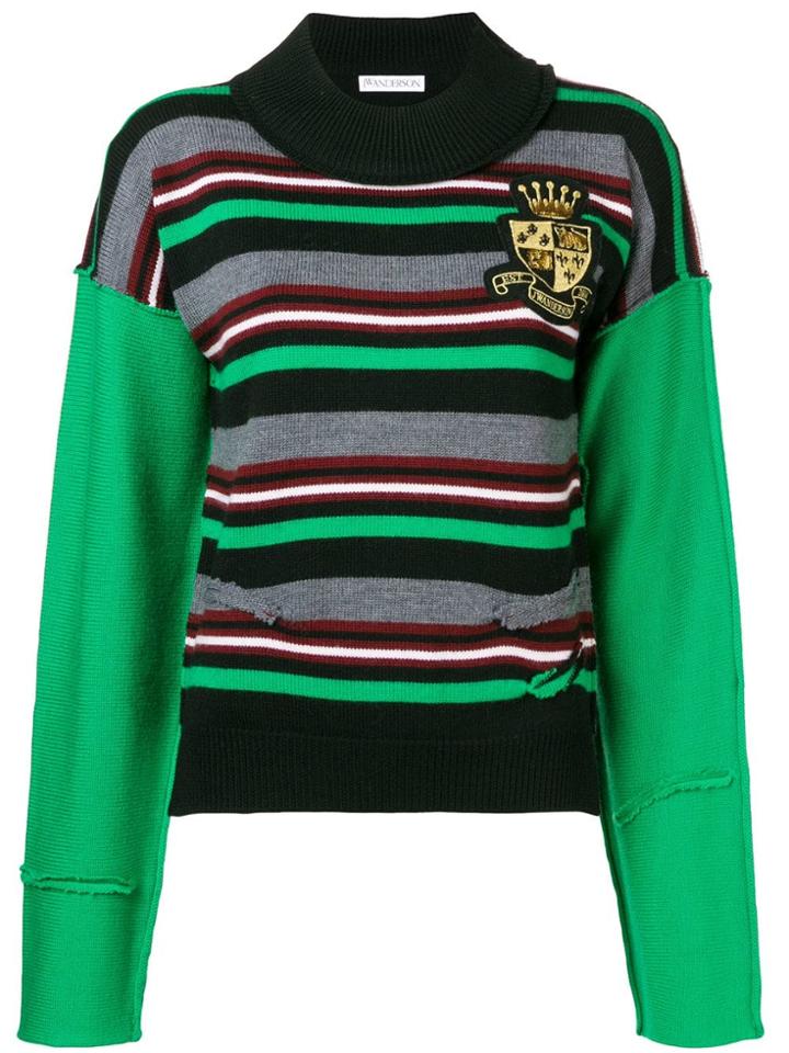 Jw Anderson Logo Crest Knitted Jumper - Green