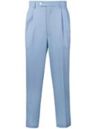Lc23 - Cropped Trousers - Men - Wool - 46, Blue, Wool