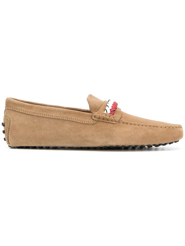 Tod's New Gommini Intreccio Loafers - Nude & Neutrals