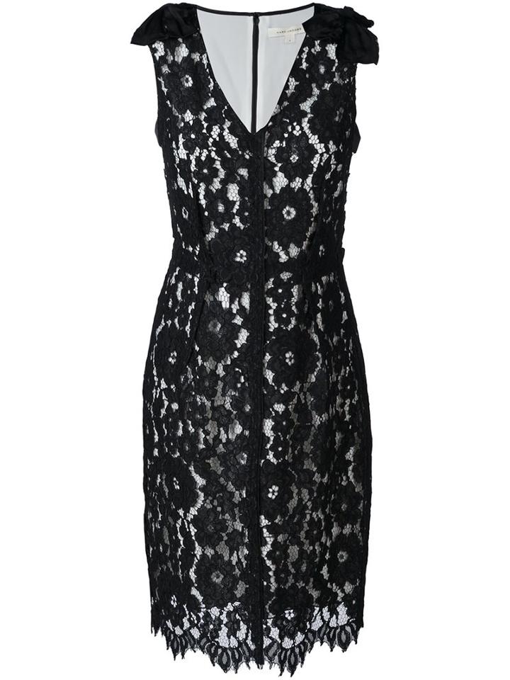 Marc Jacobs Floral Lace Midi Dress, Women's, Size: 6, Black, Silk/nylon/rayon/polyester